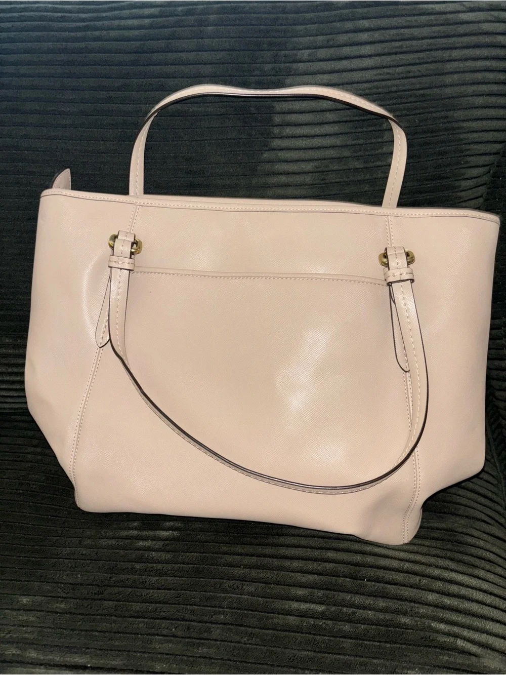 Coach Peyton Carryall Beige Tan Leather Tote with Gold Hardware